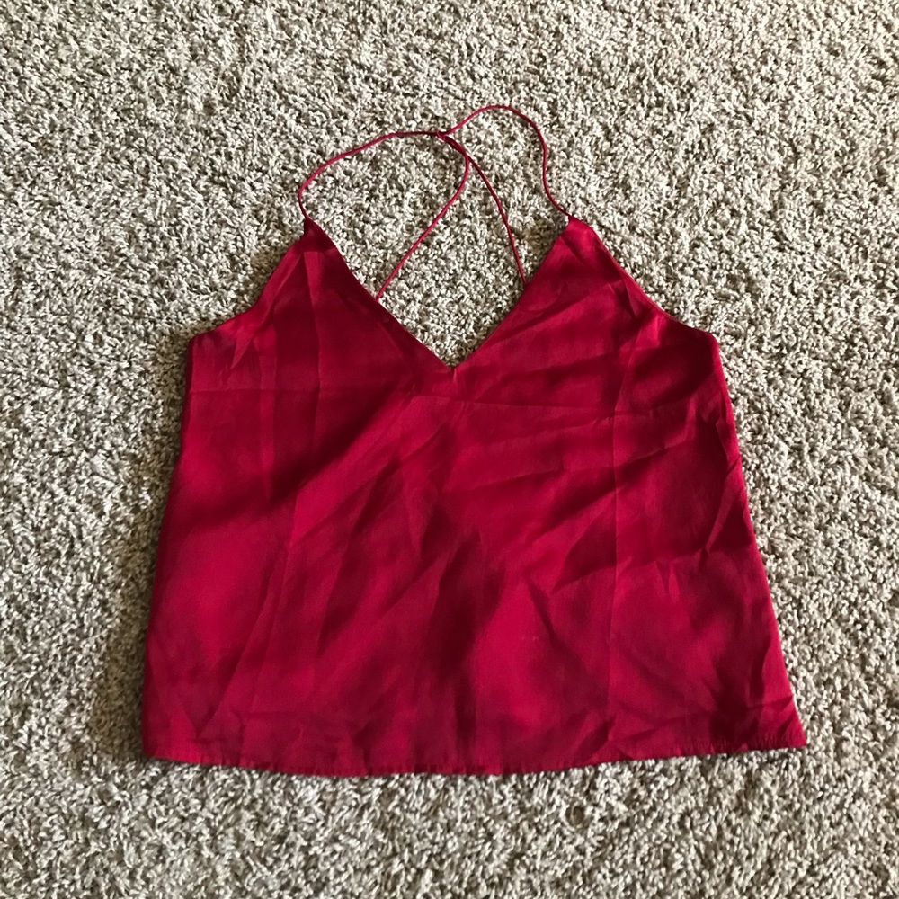 Tobi Red Satin Tank Top